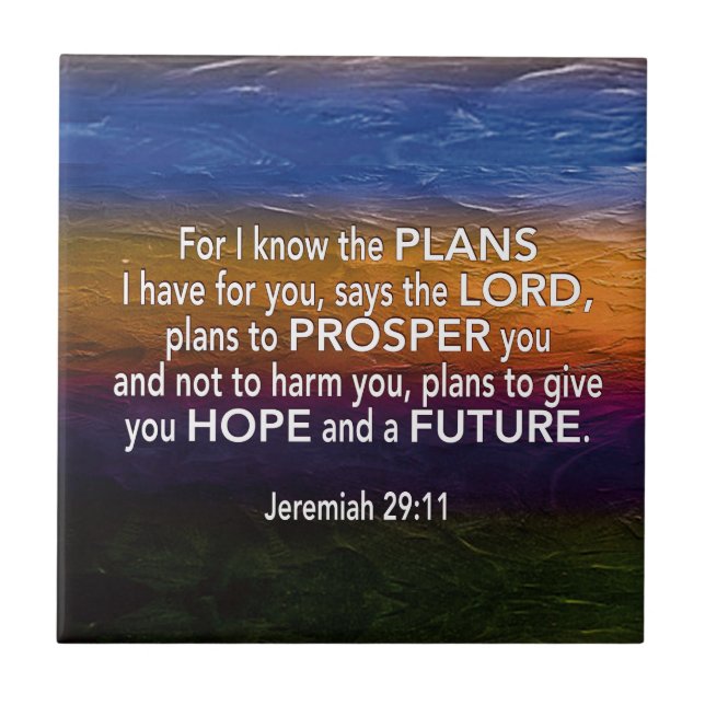 Christian JAG VET PLANS Jeremiah 29:11 Kakelplatta (Framsidan)
