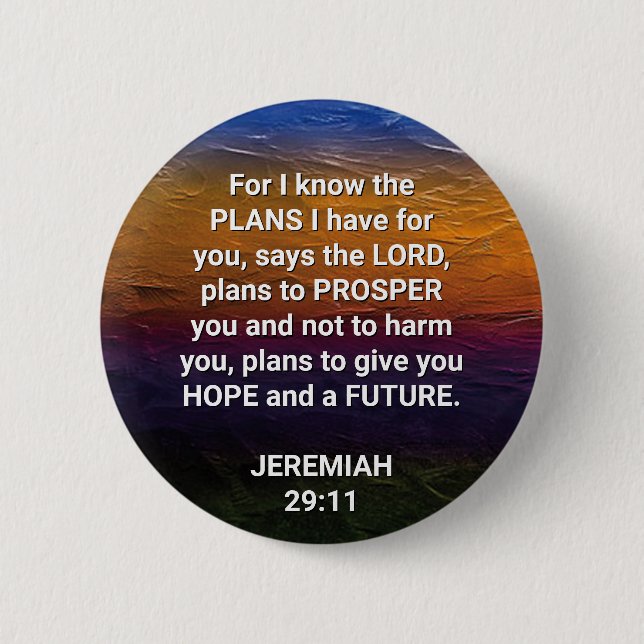 Christian JAG VET PLANS Jeremiah 29:11 Knapp (Framsida)