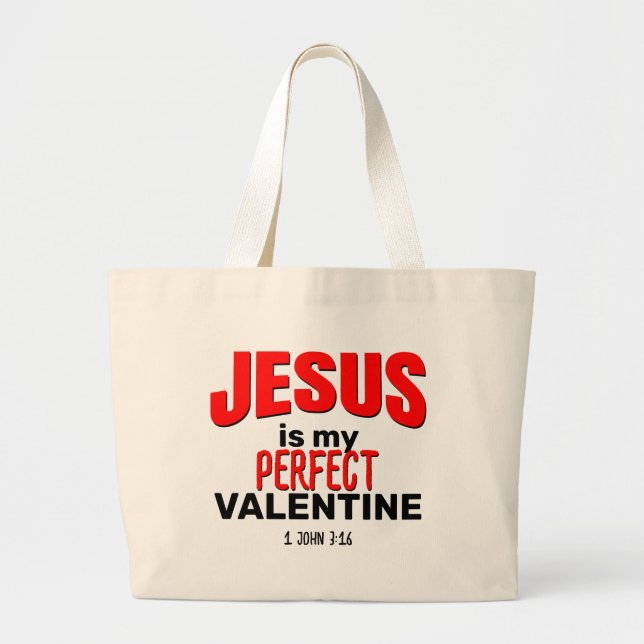 Christian JESUS ÄR MIN PERFEKT VALENTINE Jumbo Tygkasse (Framsidan)