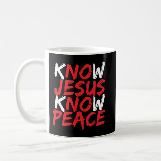 Christian Jesus Bible Verse Scripture Know Jesus K Kaffemugg (Vänster)