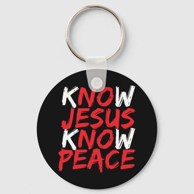 Christian Jesus Bible Verse Scripture Know Jesus K Nyckelring (Framsida)