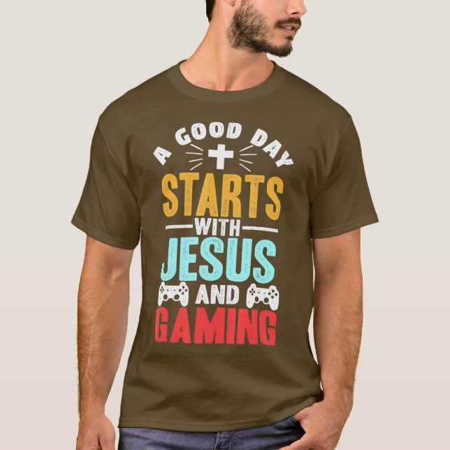 Christian Jesus Gaming Gift för Christian T Shirt (Framsida)