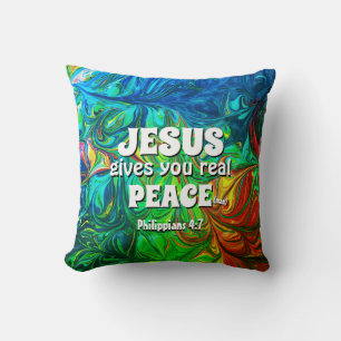 Christian JESUS GE REAL Peace Abstrakt Cyan Kudde