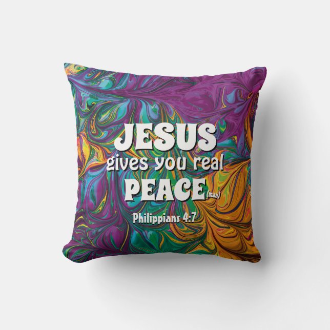 Christian JESUS GE REAL Peace Abstrakt Lila Kudde (Framsida)