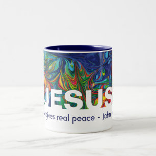 Christian JESUS Ge Real Peace Anpassningsbar Två-Tonad Mugg