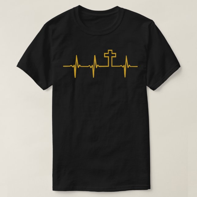 Christian Jesus GOD Religiösa Kor Heartslag T Shirt (Design framsida)