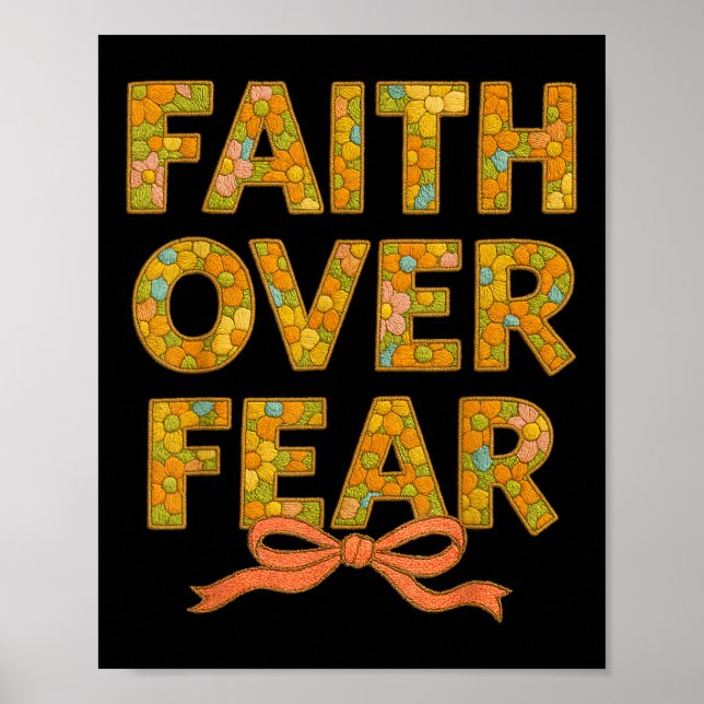 Christian Jesus Gud Älskare Blommigt Embroidery Fa Poster (Framsidan)