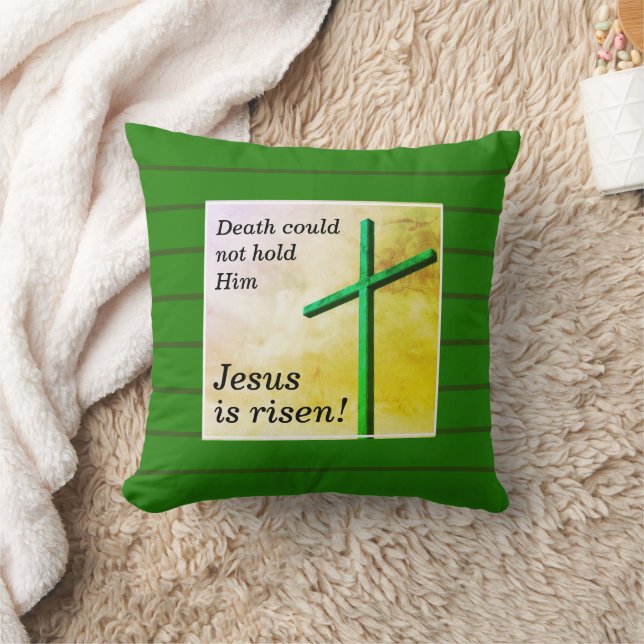 Christian JESUS IS RISEN Kor Påsk Kudde (Filt)