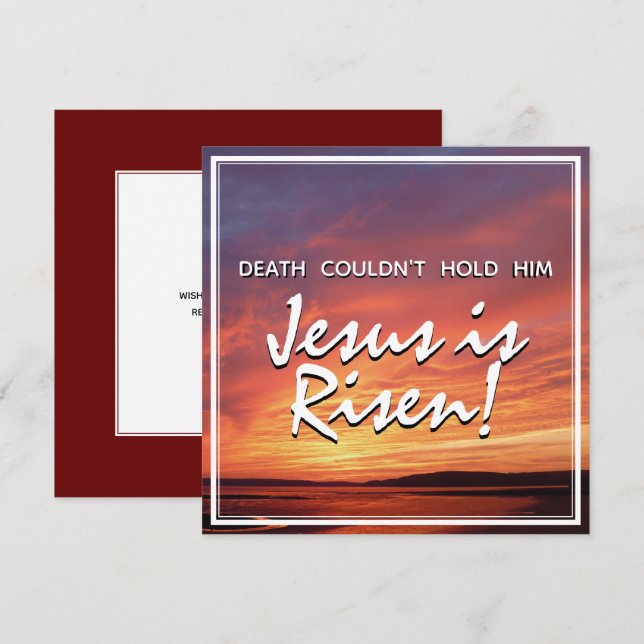 Christian JESUS IS RISEN Påsk Julkort (Fram/baksida)