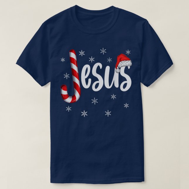 Christian Jesus Is The Reason Candy Cane Religious T Shirt (Design framsida)
