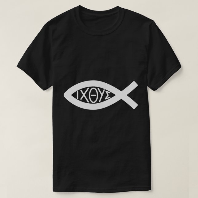 Christian Jesus IXOYE Ichthys Ichthus Fish Symbol T Shirt (Design framsida)