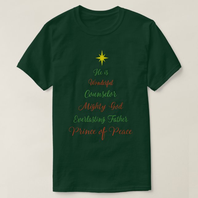 Christian Jesus Julgran Scripture Isaiah Bi T Shirt (Design framsida)