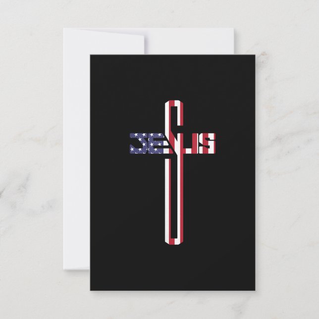 Christian Jesus kor american flagga Patriotic Chri Tack Kort (Framsida)