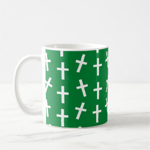 Christian Jesus kor grönt mönster Kaffemugg