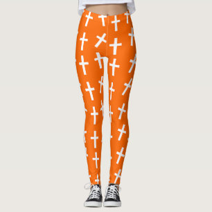 Christian Jesus kor orange mönster Leggings