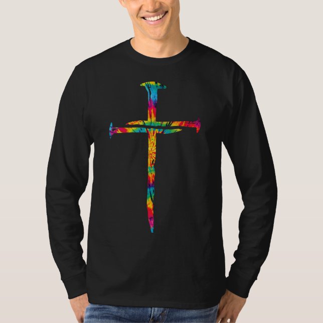 Christian Jesus Nagel Kor Tie Dye Rainbow Bible R T Shirt (Framsida)