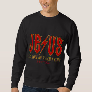 Christian Jesus Sten Band Matthew 724, Retro Vinta Lång Ärmad Tröja