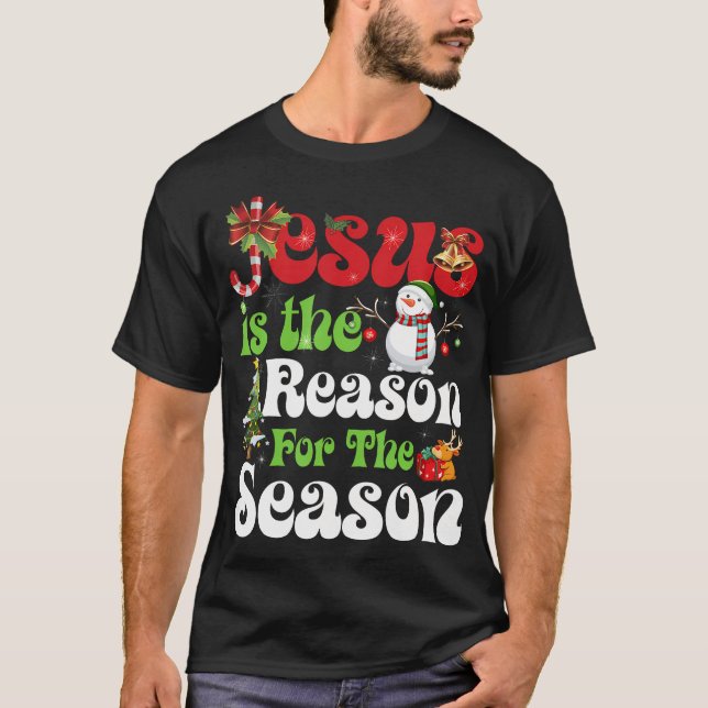 Christian Jesus The Reason jul Stocking Stuf T Shirt (Framsida)