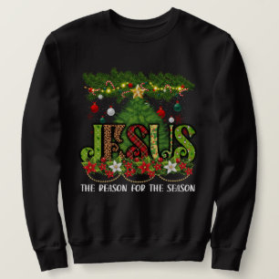 Christian Jesus The Reason Julafton Julhelg Lång Ärmad Tröja