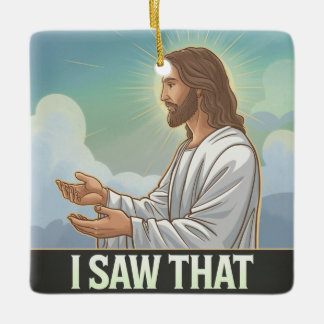 Christian Jesus tittar på dig, Jesus jag såg att Julgransprydnad Keramik