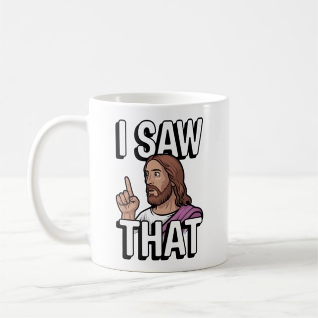 Christian Jesus tittar på dig, Jesus jag såg att Kaffemugg (Vänster)