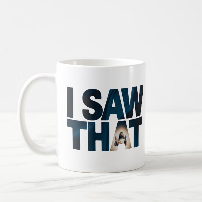 Christian Jesus tittar på dig, Jesus jag såg att Kaffemugg (Vänster)