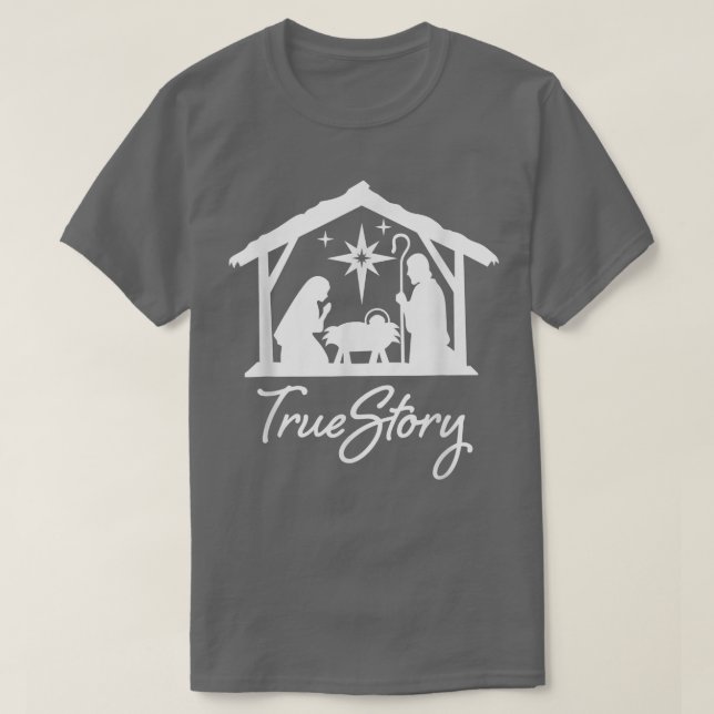 Christian Jesus True Story Ntivity God jul Jes T Shirt (Design framsida)