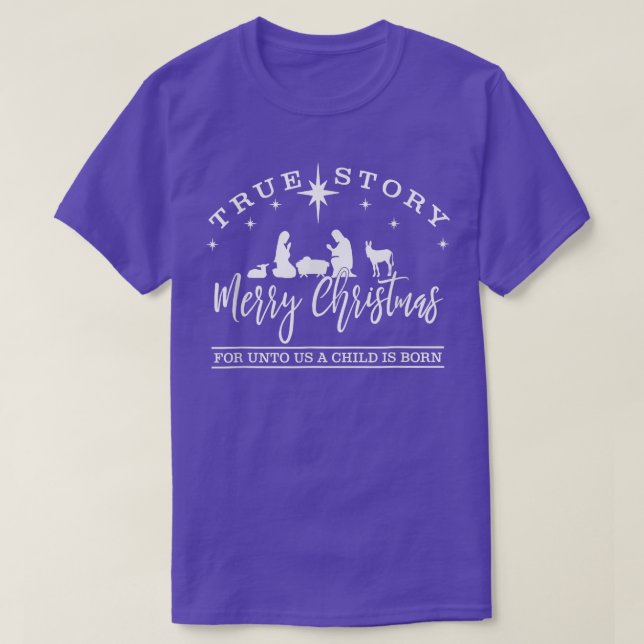 Christian Jesus True Story Ntivity God jul Jes T Shirt (Design framsida)