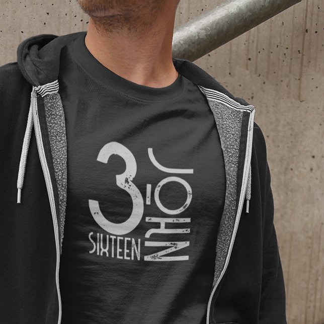 Christian John 3:16 Bible Verse Distress T Shirt (Skapare uppladdad)