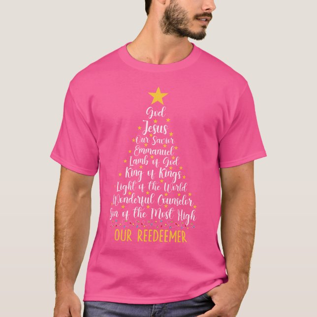 Christian Jul Bible Verse Namn of Jesus Tre T Shirt (Framsida)