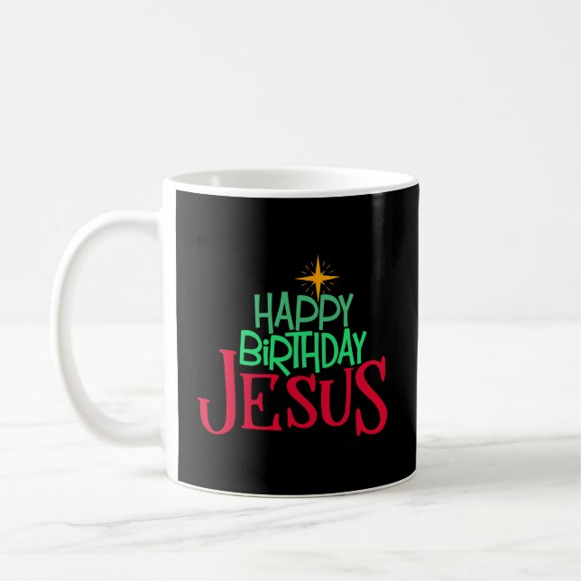 Christian jul Grattis på födelsedagen Jesus Women  Kaffemugg (Vänster)