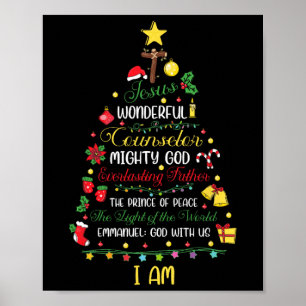 Christian jul Jesus Bible Namn Julafton Träd Sh Poster