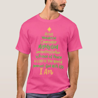 Christian jul Jesus Bible Namn Julafton Träd Sh T Shirt