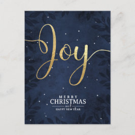 Christian jul Joy Guld Mörk blått natten Himmel Helg Vykort