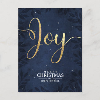Christian jul Joy Guld Mörk blått natten Himmel Helg Vykort