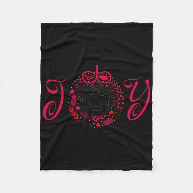 Christian Jul Joy Jesus Natiativitetscen Faith Fleecefilt (Framsidan)