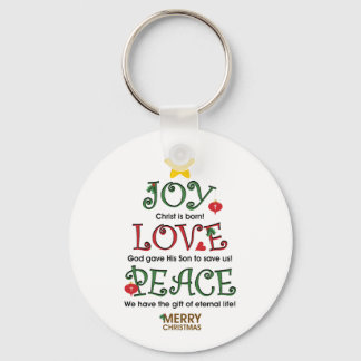 Christian jul Joy Kärlek och Peace Nyckelring