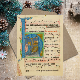 Christian jul Natitian Gregorian Medieval Vykort