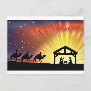 Christian Jul Nativitetscen Helg Vykort