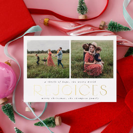 Christian jul Photo Card Foil Black Rejoice