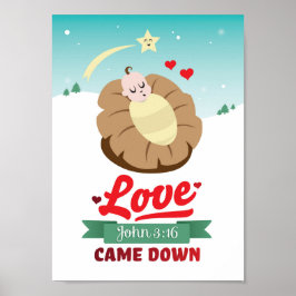 Christian Jul Poster Baby Jesus John 3:16