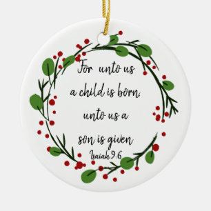 Christian jul Scripture inspirational Verse Julgransprydnad Keramik