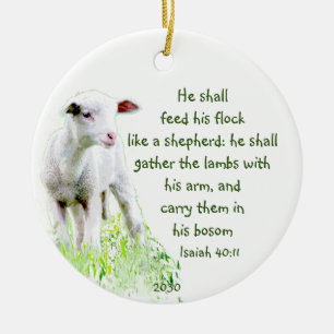 Christian jul Scripture inspirational Verse Julgransprydnad Keramik