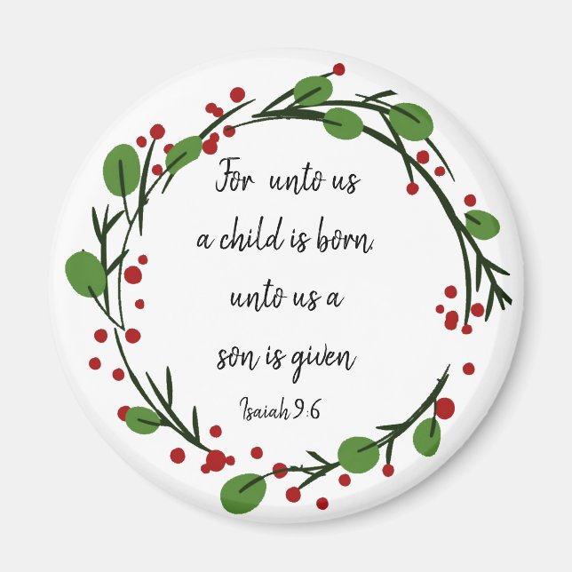 Christian jul Scripture inspirational Verse Magnet (Framsidan)