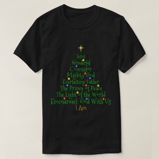 Christian Jul Shirts Bible Namn of Jesus Tr T Shirt (Design framsida)