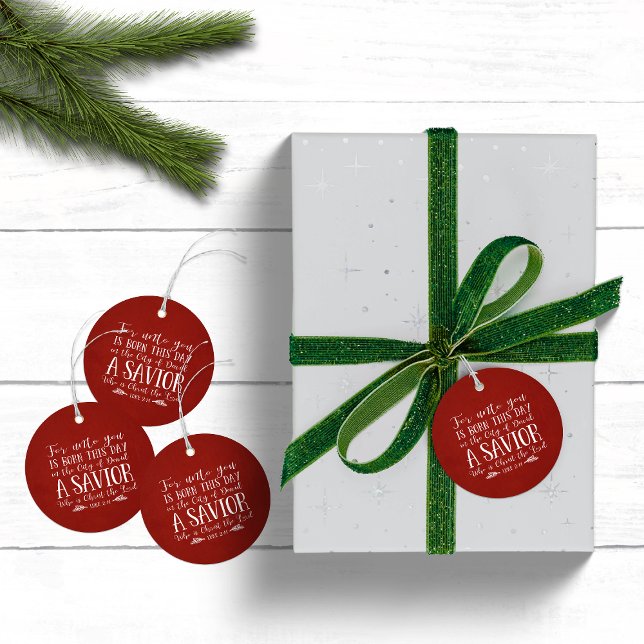 Christian jul Verse Typography Helgdag Gåvor Etiketter (Christian Christmas Verse Typography Holiday Favor Tags)