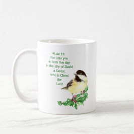 Christian julskrift Chickadee Bird Art Kaffemugg