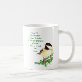 Christian julskrift Chickadee Bird Art Kaffemugg