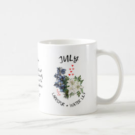 Christian JULY Birth Month Flower Custom Name Kaffemugg
