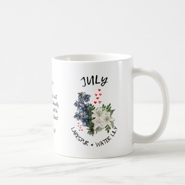 Christian JULY Birth Month Flower Custom Name Kaffemugg (Höger)